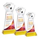 Poker Full Color Gold on Hartford Base Unique Crystal Award