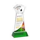 Poker Full Color Green on Hartford Base Unique Crystal Award