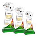 Poker Full Color Green on Hartford Base Unique Crystal Award
