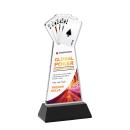 Poker Full Color Black on Hartford Base Unique Crystal Award