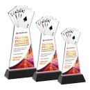 Poker Full Color Black on Hartford Base Unique Crystal Award