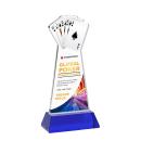 Poker Full Color Blue on Hartford Base Unique Crystal Award