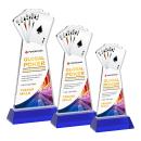 Poker Full Color Blue on Hartford Base Unique Crystal Award