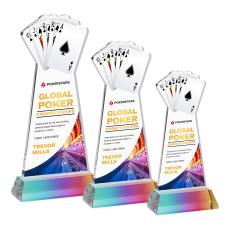 Poker Full Color Prismatic on Hartford Base Unique Crystal Award - Full Color Imprint