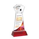 Poker Full Color Red on Hartford Base Unique Crystal Award