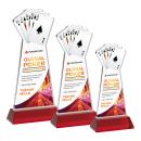 Poker Full Color Red on Hartford Base Unique Crystal Award