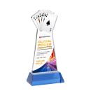 Poker Full Color Sky Blue on Hartford Base Unique Crystal Award