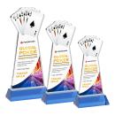 Poker Full Color Sky Blue on Hartford Base Unique Crystal Award