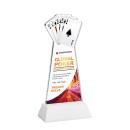 Poker Full Color White on Hartford Base Unique Crystal Award