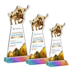 Raging Bull Full Color Prismatic Animals Crystal Award - Full Color Imprint