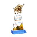Raging Bull Full Color Sky Blue Animals Crystal Award