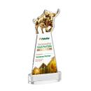 Raging Bull Full Color Clear on Alberton Base Animals Crystal Award
