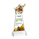 Raging Bull Full Color Clear on Hartford Base Animals Crystal Award