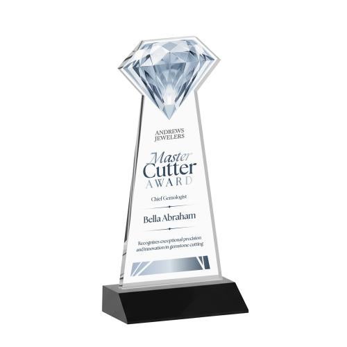 Awards and Trophies - Crystal Awards - Gemstone Full Color Black Crystal Award