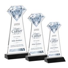 Gemstone Full Color Black Crystal Award - Full Color Imprint