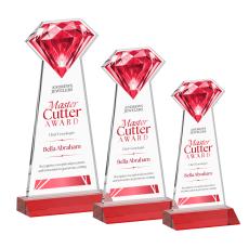 Gemstone Full Color Red Crystal Award - Full Color Imprint