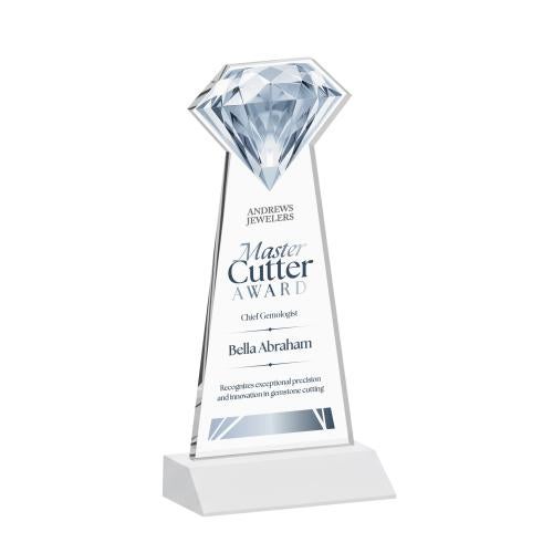 Awards and Trophies - Crystal Awards - Gemstone Full Color White Crystal Award