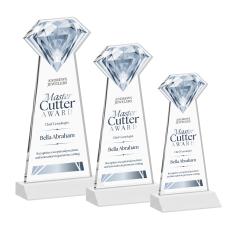 Gemstone Full Color White Crystal Award - Full Color Imprint