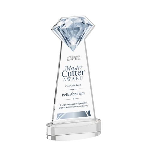 Awards and Trophies - Crystal Awards - Gemstone Full Color Clear on Alberton Base Crystal Award