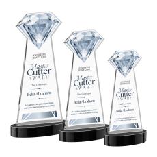 Gemstone Full Color Black on Alberton Base Crystal Award - Full Color Imprint