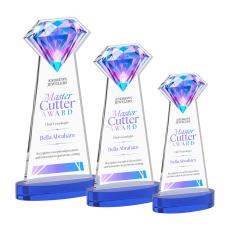 Gemstone Full Color Blue on Alberton Base Crystal Award - Full Color Imprint