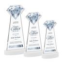 Gemstone Full Color White on Alberton Base Crystal Award