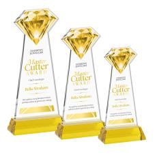 Gemstone Full Color Gold on Hartford Base Crystal Award - Full Color Imprint