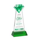 Gemstone  Full Color Green on Hartford Base Crystal Award