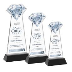 Gemstone Full Color Black on Hartford Base Crystal Award - Full Color Imprint