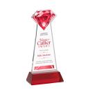 Gemstone Full Color Red on Hartford Base Crystal Award