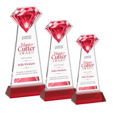 Gemstone Full Color Red on Hartford Base Crystal Award - Full Color Imprint