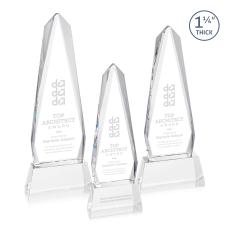 Cheswick Clear on Entwhistle Base Obelisk Crystal Award - Crystal Awards