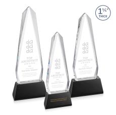 Cheswick Black on Entwhistle Base Obelisk Crystal Award - Awards and Trophies