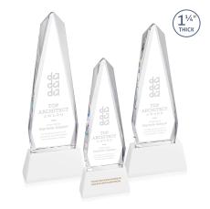 Cheswick White on Entwhistle Base Obelisk Crystal Award - Awards and Trophies