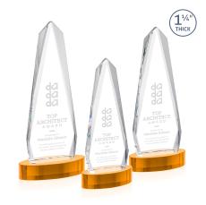 Cheswick Amber on Alberton Base Obelisk Crystal Award - Awards and Trophies