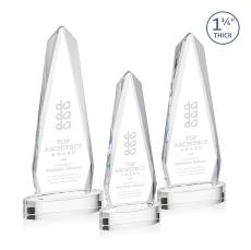 Cheswick Clear on Alberton Base Obelisk Crystal Award - Awards and Trophies