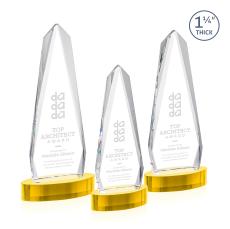 Cheswick Gold on Alberton Base Obelisk Crystal Award - Crystal Awards