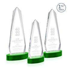 Cheswick Green on Alberton Base Obelisk Crystal Award - Colored Crystal Awards