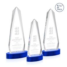 Cheswick Blue on Alberton Base Obelisk Crystal Award - Awards and Trophies