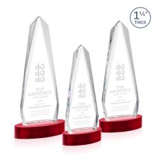 Cheswick Red on Alberton Base Obelisk Crystal Award - Awards and Trophies