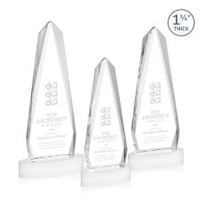 Cheswick White on Alberton Base Obelisk Crystal Award - Awards and Trophies