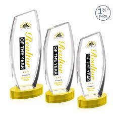 Colorado Full Color Gold on Base Peaks Crystal Award - Full Color Imprint