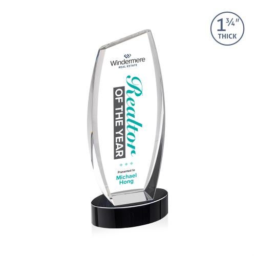 Awards and Trophies - Crystal Awards - Colorado Full Color Black on Base Peaks Crystal Award