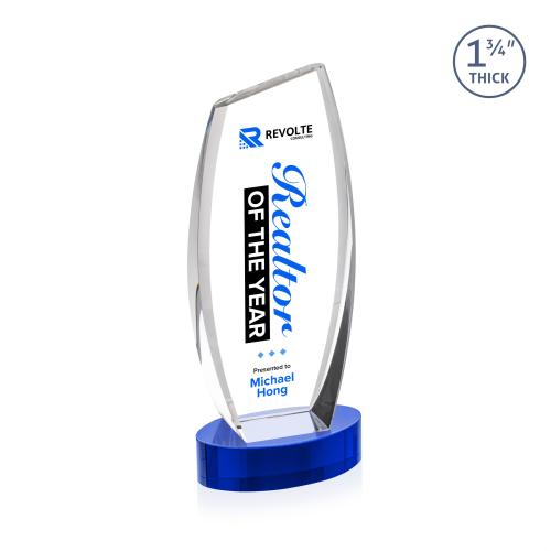 Awards and Trophies - Crystal Awards - Colorado Full Color Blue on Base Peaks Crystal Award