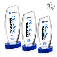 Colorado Full Color Blue on Base Peaks Crystal Award - Full Color Imprint