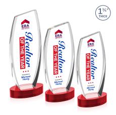 Colorado Full Color Red on Base Peaks Crystal Award - Full Color Imprint