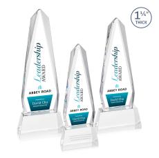 Cheswick Full Color Clear on Entwhistle Base Obelisk Crystal Award - Full Color Imprint