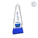 Cheswick Full Color Blue on Entwhistle Base Obelisk Crystal Award