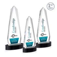 Cheswick Full Color Black on Alberton Base Obelisk Crystal Award - Full Color Imprint