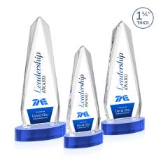 Cheswick Full Color Sky Blue on Alberton Base Obelisk Crystal Award - Full Color Imprint